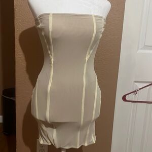 JLUXLABEL strapless mini dress with boning